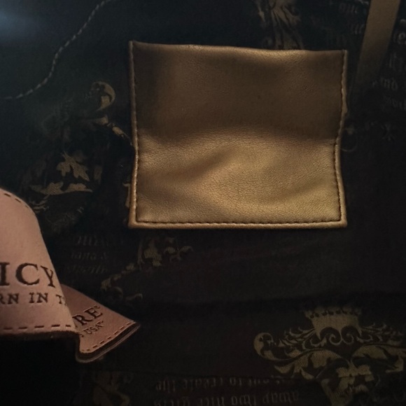 Vintage 2000s Black Leather Juicy Coutour Born in the Glamorous USA - Picture 12 of 16